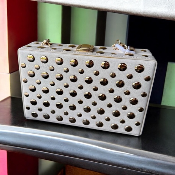Urban Expressions Gold Studded Clutch with Detachable Strap - Picture 2 of 5
